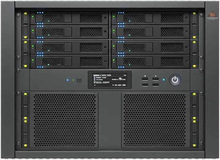 Servidor de rack montado con bahías de disco